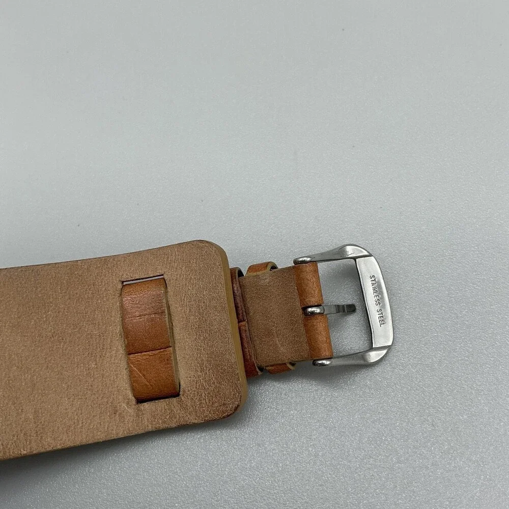 Fossil JR-8083 Womens Watch 26mm Silver Tone Brown Leather Bund Date New Battery